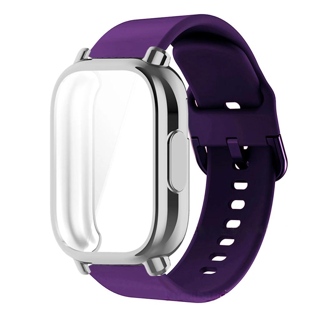 Защитный чехол+силиконовый ремешок для Xiaomi Redmi Watch 5 active/5 Lite Полное покрытие экрана ТПУ Мягкий чехол и дышащий спортивный ремешок