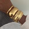 Hip-hop Style Irregular Bracelet 2025 New High-end Hammer Pattern Wide-sided Bracelet, Personalized Exaggerated Bracelet