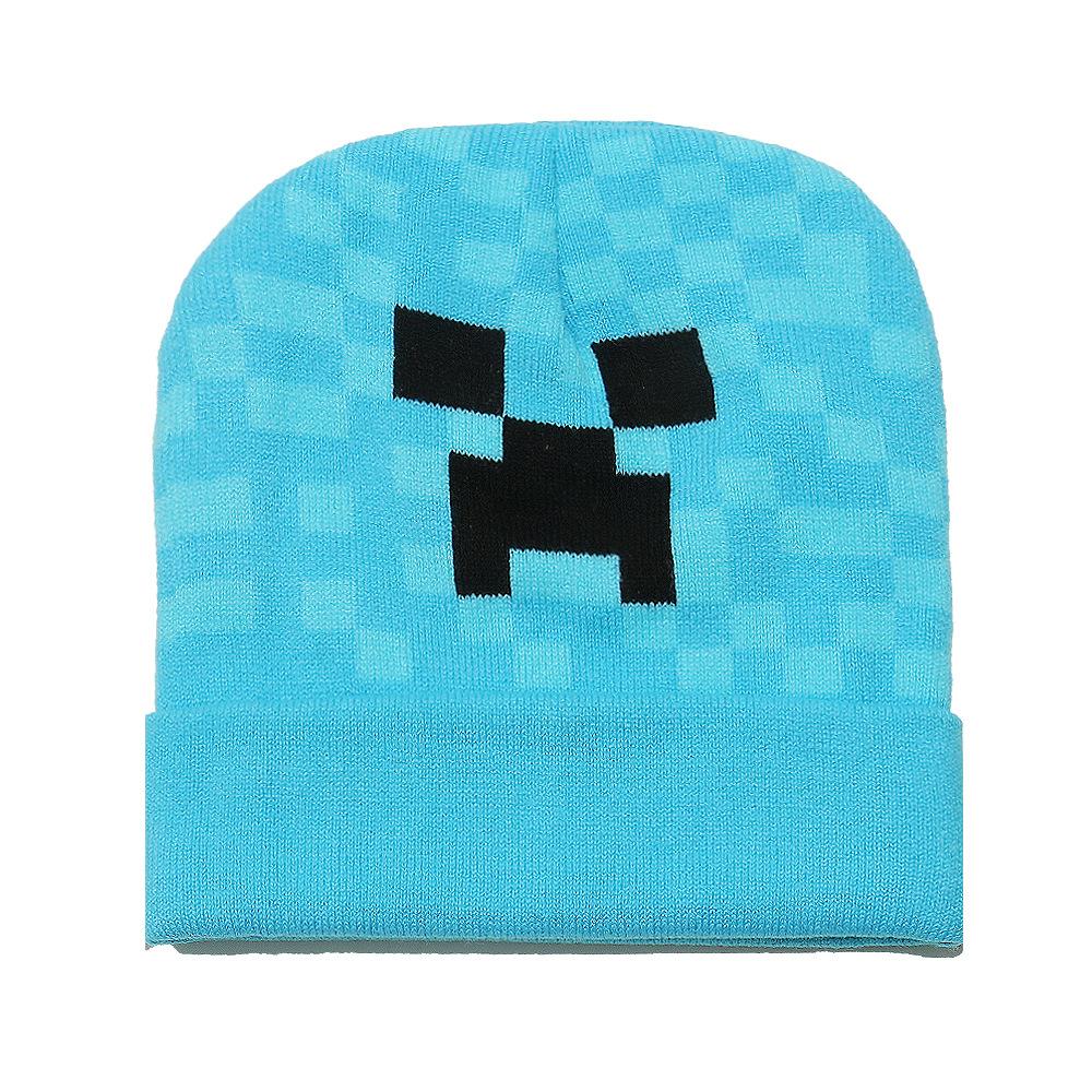 Новая мультяшная квадратная жаккардовая вязаная шапка Minecraft, осенне-зимняя теплая шерстяная шапка для улицы, шапка-дуду от холода