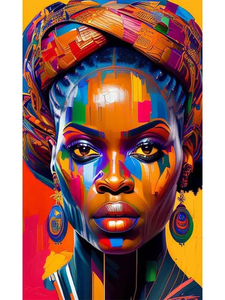5D Diy Алмазная Картина Африканская Черная Женщина Портрет Настенная Живопись Мозаика Вышивка Девушка Цветная Картина Украшение Гостиной