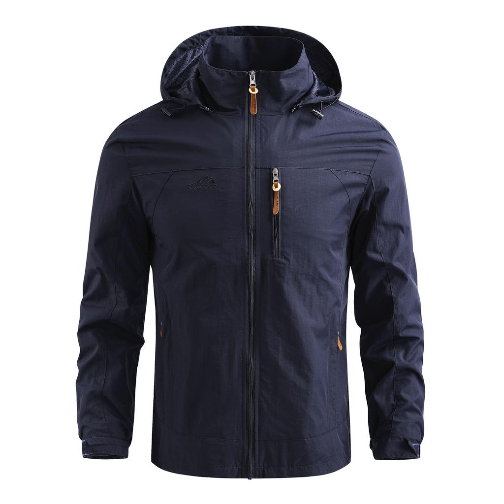 Men's Spring and Autumn Lightweight Outdoor Softshell Jacket Hooded Large Size Jacket Casual Jacket