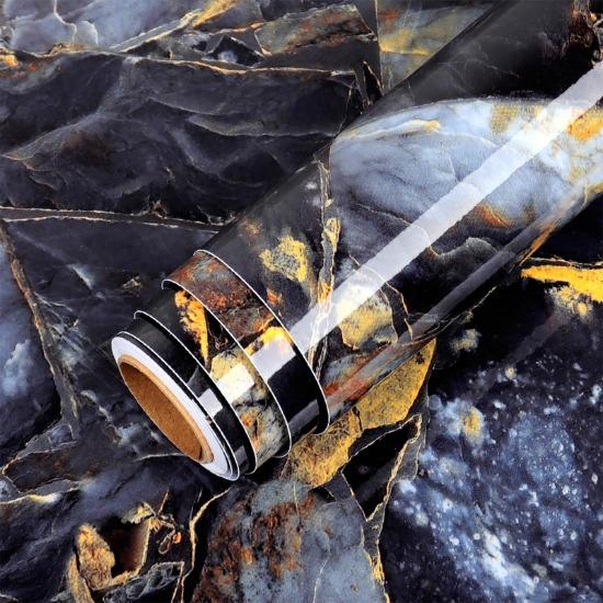 Водонепроницаемая мраморная виниловая пленка Самоклеящиеся обои для ванной комнаты, кухни, шкафа, столешниц Контактная бумага Наклейки для декора дома