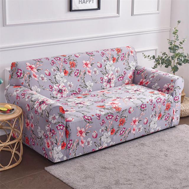 Flowers Printed Sofa Cover Elastic Spandex Sofa Slipcover Stretch Sofa Covers For Living Room Furniture Protector