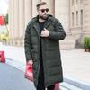 Autumn and Winter European and American Men's Leisure Fashion Oversized Stand Collar Extended Knee Down Jacket Warm Jacket