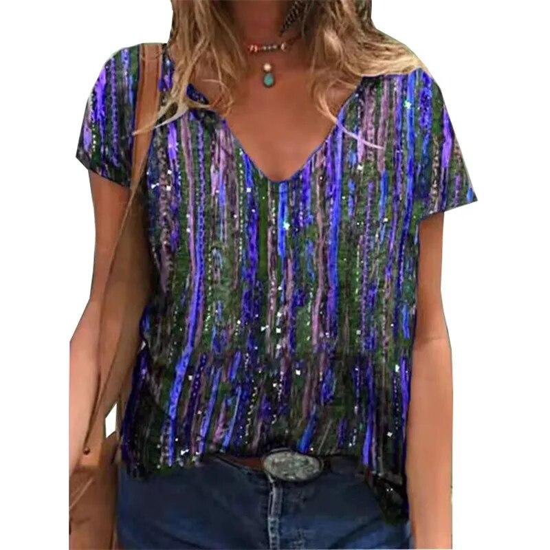 Женская рубашка в стиле ретро с 3d текстурным принтом и короткими рукавами, модная универсальная футболка, уличная индивидуальная трендовая одежда, топы