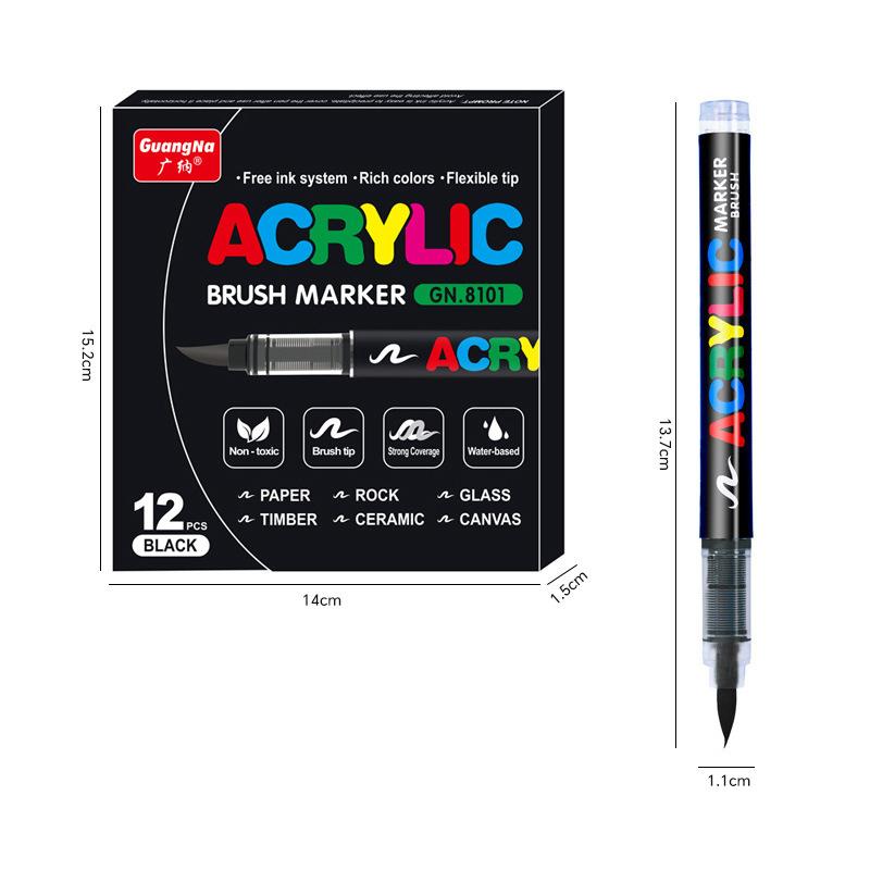 Direct Liquid Acrylic Marker Pen Paint Brush Pen Painting Stone Ceramic Glas Wood Canvas Making Drawing Graffiti Coloring Pen