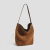 2024 Autumn/Winter High-End Matte Leather Women's Large Capacity Bucket Tote Bag - Versatile for Commuting