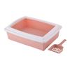 Rectangle Semi-Closed Anti-Splash Pet Cat Litter Box Case Toilet Tray with Scoop
