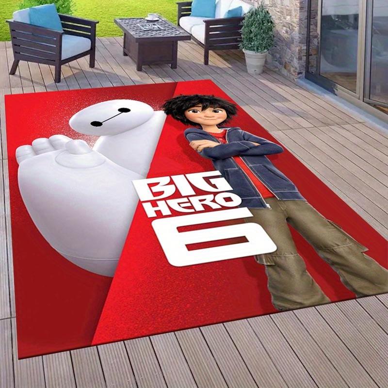 1pc Big Hero 6 Pattern Area Rug Soft Flannel Floor Mat for Living Room, Office, Bedroom, Outdoor and Camping, Sofa Coffee Table Floor Mat, D