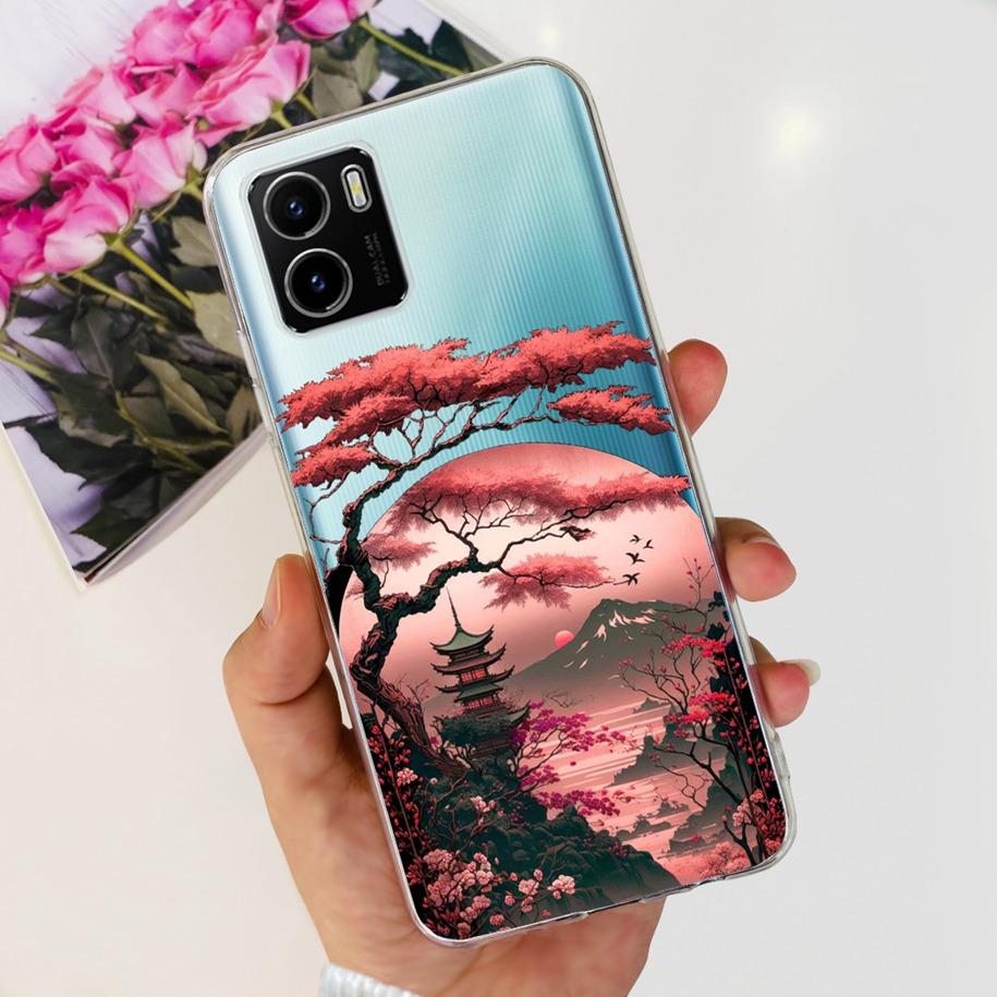 Для Vivo Y15s Y15A Y15C Чехол V2134 V2120 V2147 V2139 Популярный Цветок Тонкий Мягкий Силикон Прозрачная Задняя Крышка Для Vivo Y01 V2166 Чехол