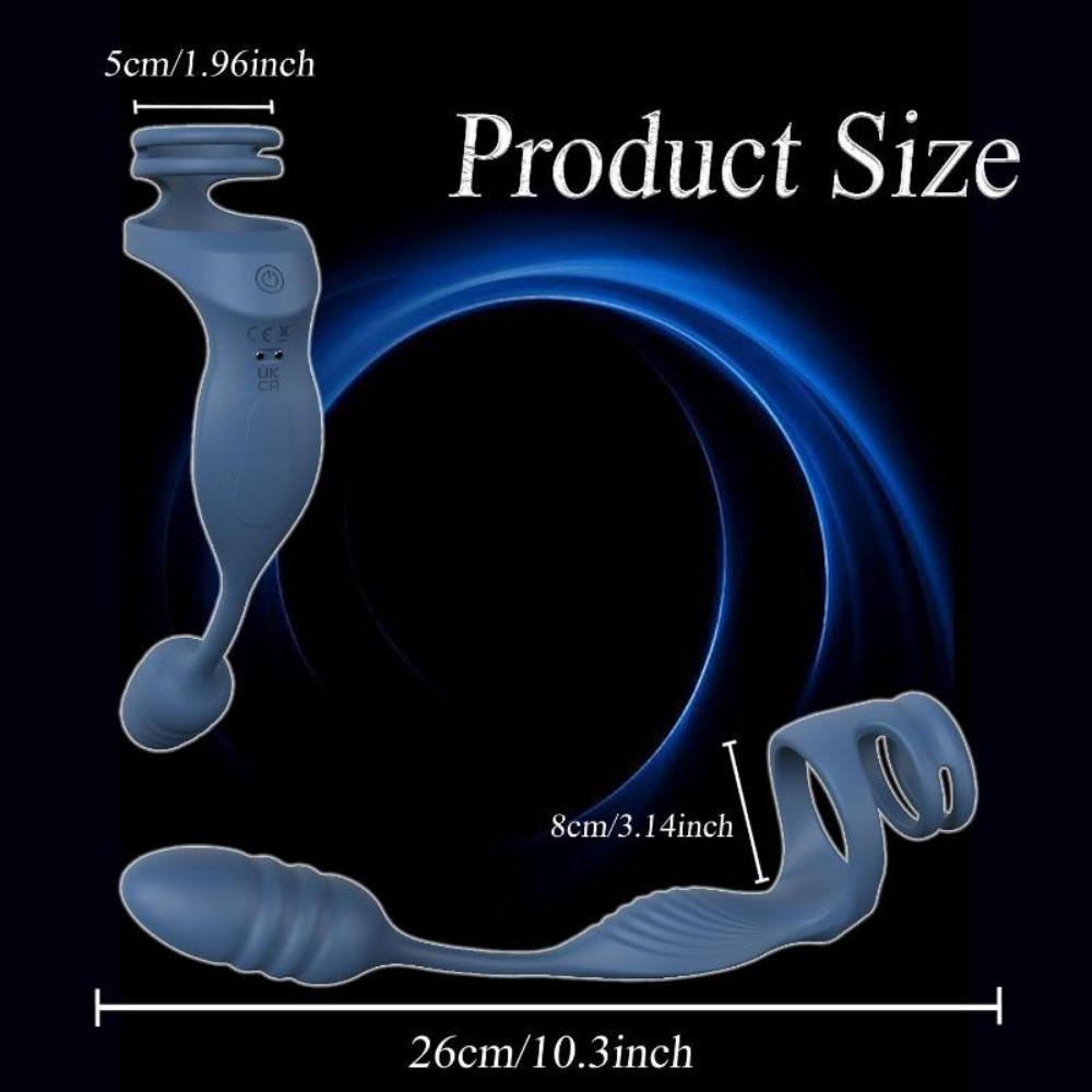 Вибрирующее кольцо для пениса Массажер простаты Анальная пробка Вибратор с дистанционным управлением Стимулятор яичек Промежности Скортум Мужские секс-игрушки Мужские пары