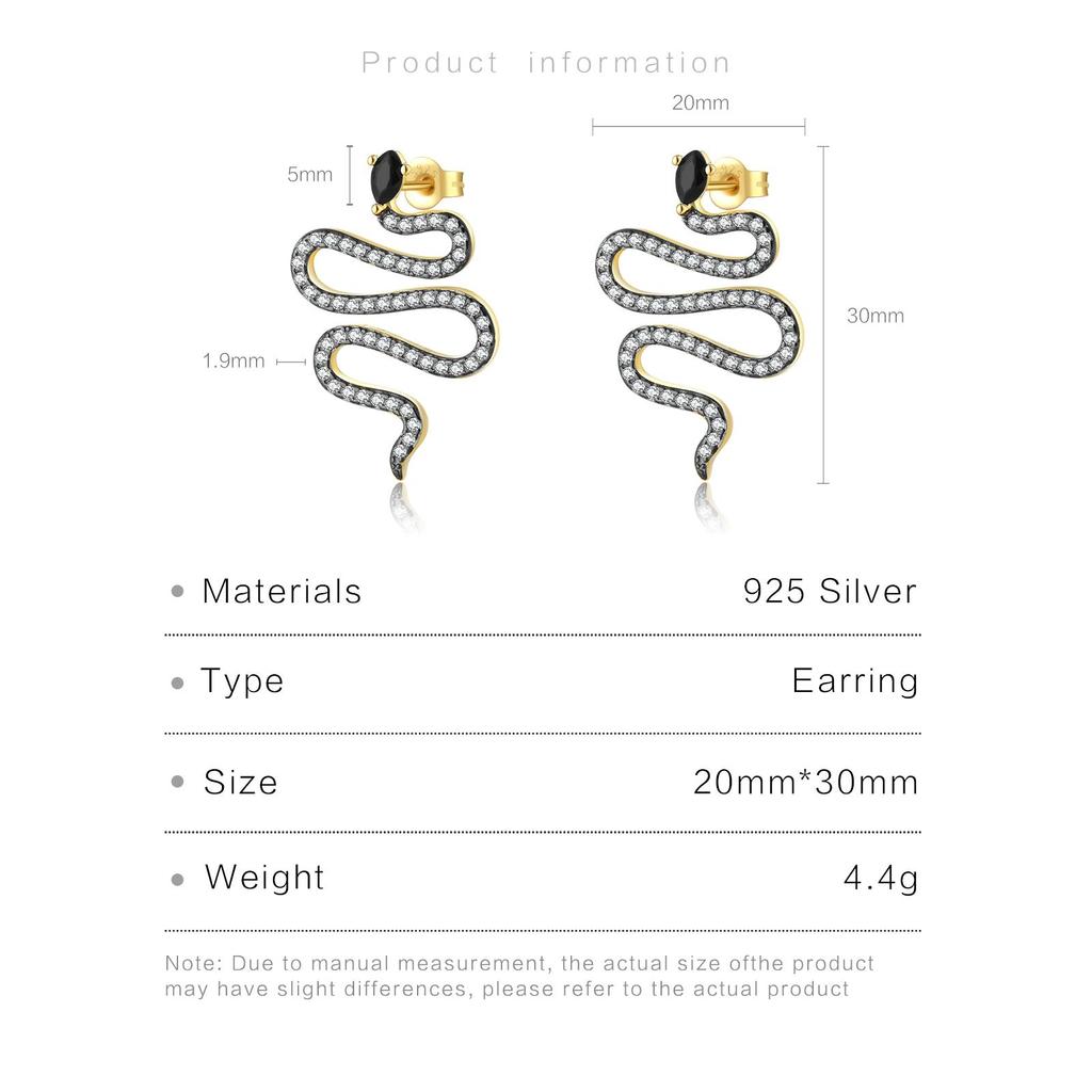 ANDYWEN 100% Стерлингового Серебра 925 пробы, Золото, Сплит-покрытие, Длинные серьги-капли с фианитами в виде змеи, серьги-подвески в стиле рок-панк, вечерние украшения для девочек, 2023
