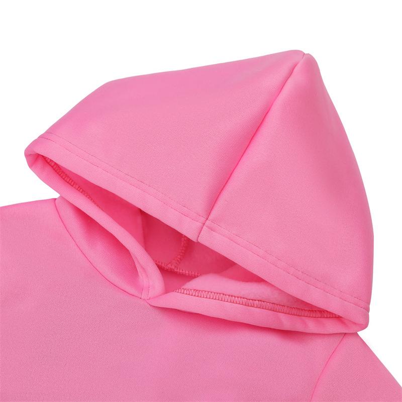 Новый модный комплект из 2 предметов для девочек, свитер с капюшоном и спортивные штаны с принтом мультяшного единорога, повседневная теплая спортивная одежда на флисовой подкладке для осени/зимы