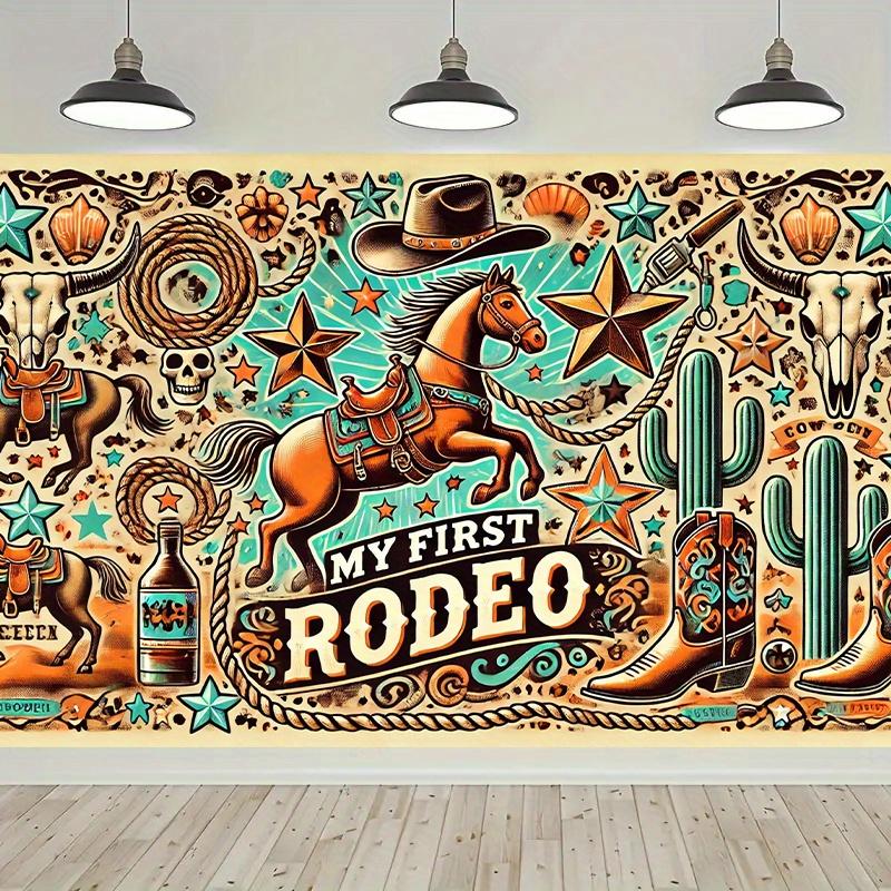 1 piece of background fabric, polyester, 243.84 x 182.88 cm, large size, multi-functional, Western themeDJH