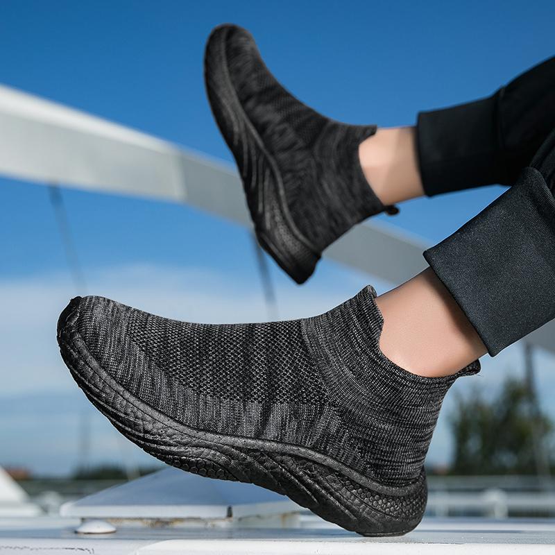 Мужские повседневные кроссовки Удобные эластичные носки-обувь Женские легкие нескользящие кроссовки для ходьбы Дышащие спортивные кроссовки для бега