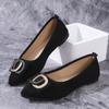 Женские балетки весна-осень с металлической пряжкой для женщин, платье, острый нос, без застежек, офисные лакированные кожаные лоферы