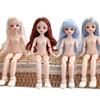 Съемные суставы обнаженная 30 см шарниры кукла вьющиеся волосы кукольная голова с волосами дети