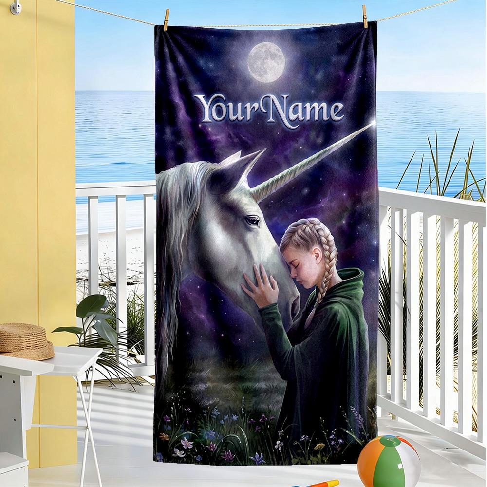Gothic Illustrations Customizable Name Beach Towel Super Soft Microfiber Quickdry Fabric Perfect for Traveling Yoga Camping and Swimming