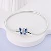 Heart Shaped Zircon Butterfly Base Bangle Single Wear Copper Silver Plated Colorful Snake Bone Bracelet