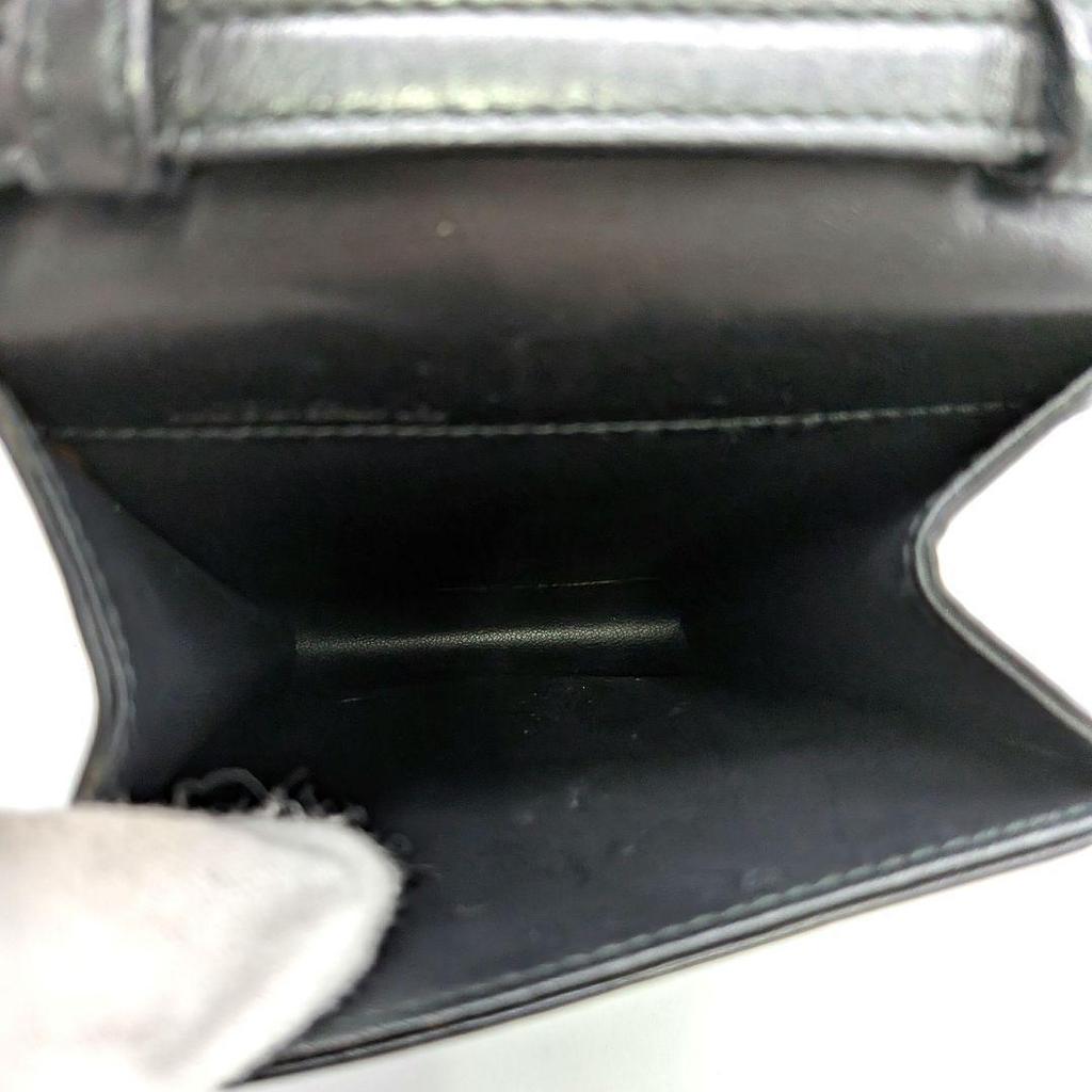 Used CELINE C Macadam Shoulder Wallet Suede Black