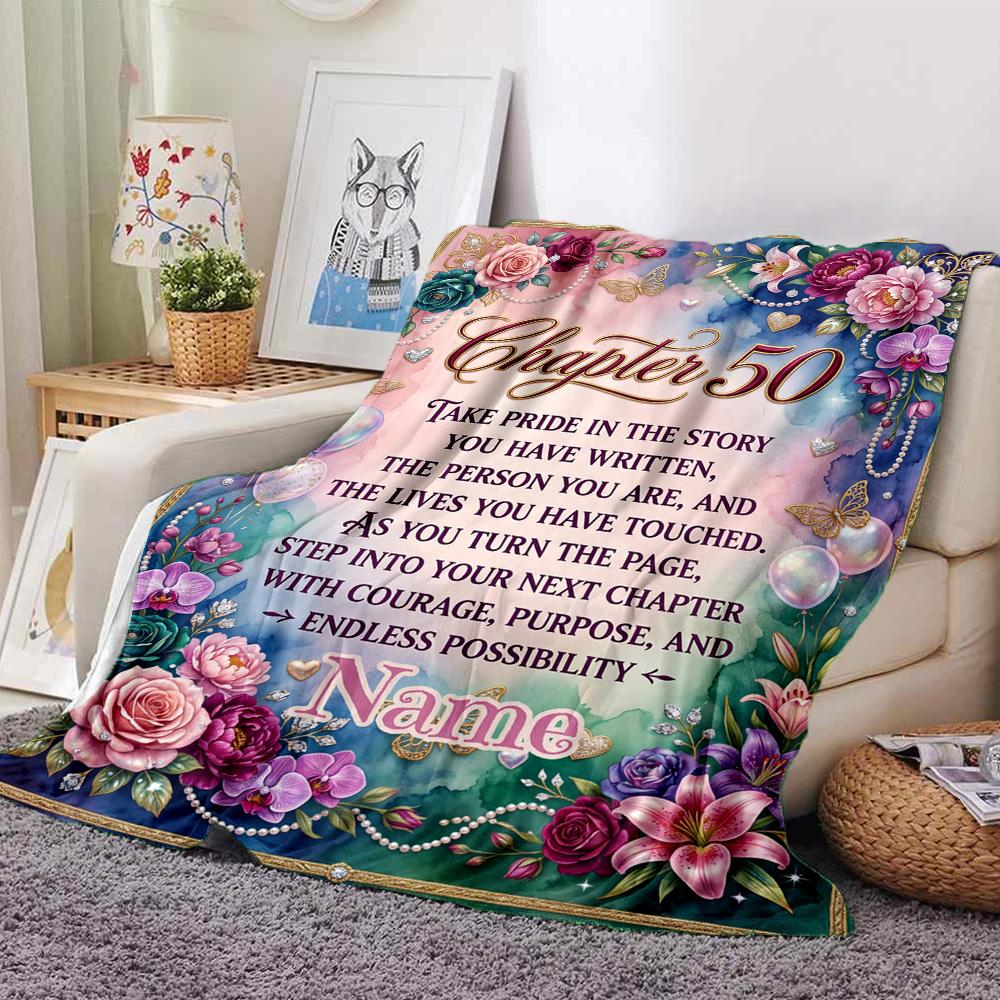 Chapter Celebration Customize Your Name Blanket Soft Comfortable Lightweight And Versatile All Year Round Suitable For Travel Camping Picnics Sofas