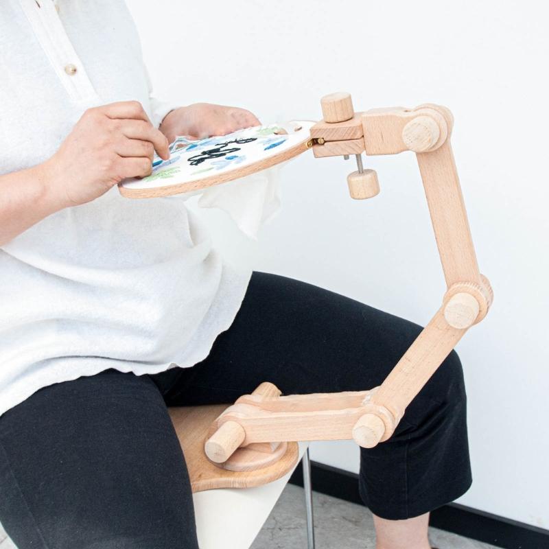 Деревянные пяльцы для вышивания Вращающиеся на 360 градусов Регулируемая настольная подставка Стойка для вышивания крестом Рамки Кольца Подарки для взрослых Шитье