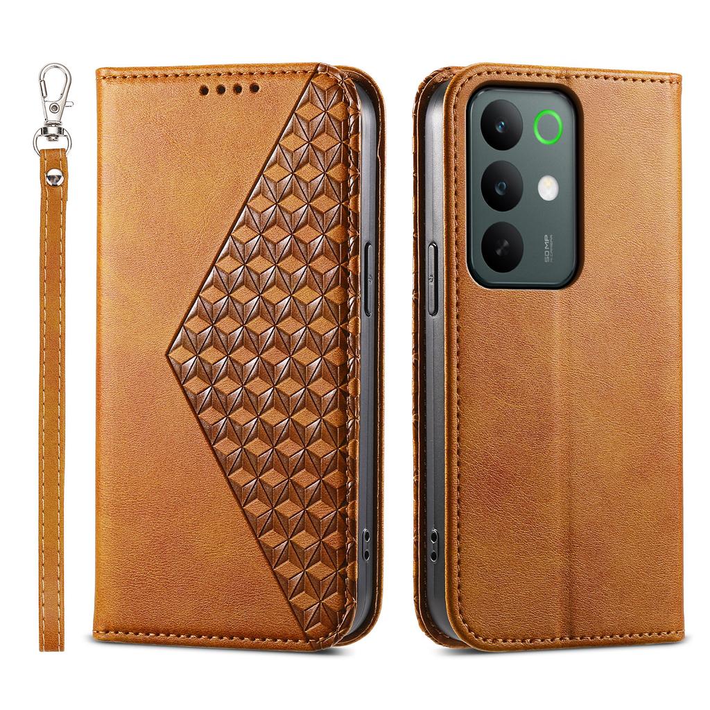 For Realme C85 Pro 4G Case Calf Texture PU Leather Wallet Phone Cover with Wrist Strap