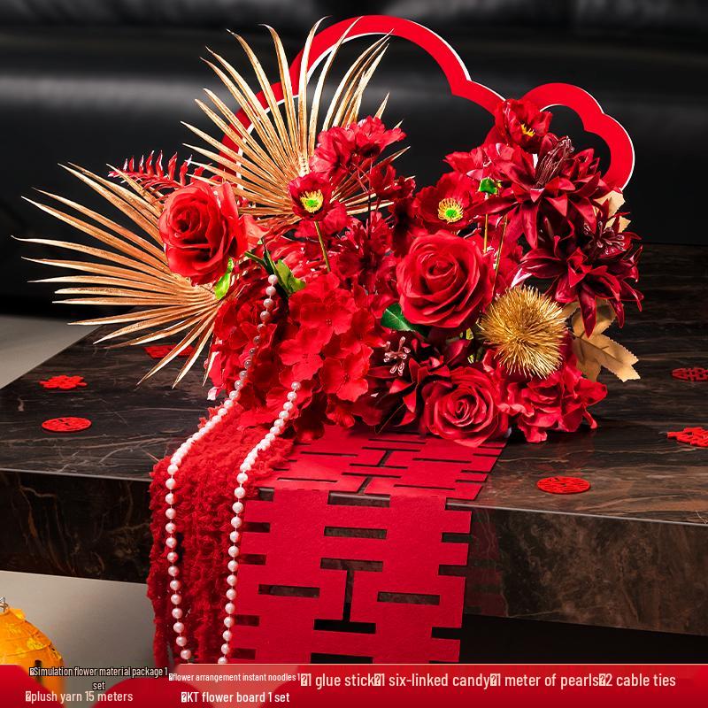 High-End Luxurious Wedding Flower Arrangement for Living Room Decor