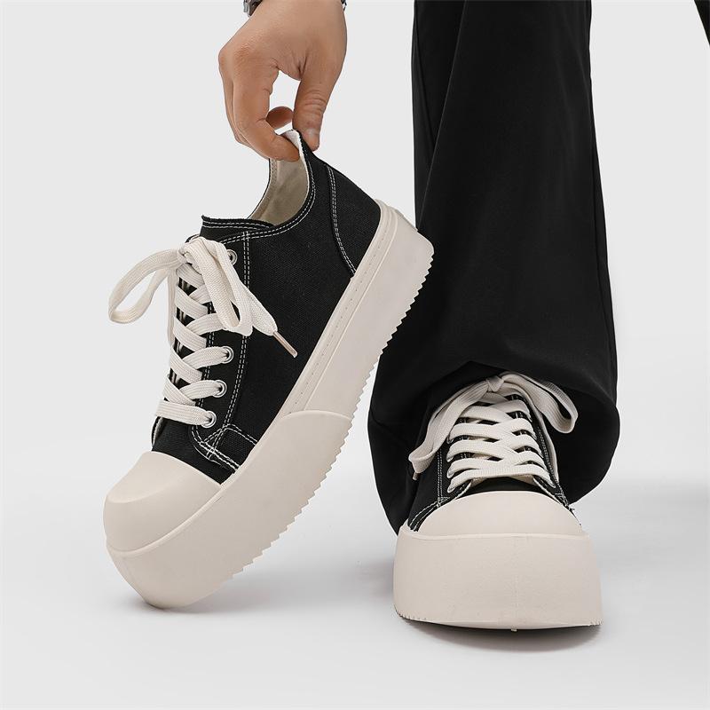 Spring New Retro Canvas Shoes Men's Height Increase Casual Versatile Classic Board Shoes Trendy Platform Men's Shoes