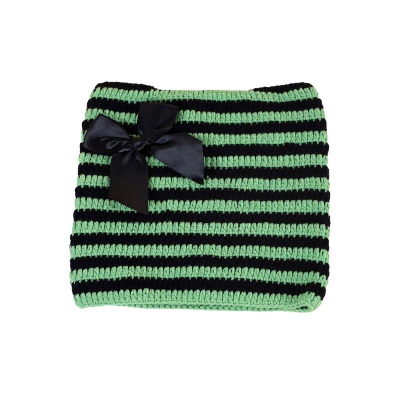 Crochet Stripe Pattern Hat Handmade Cat Ear Hat Winter Warmer Knitted Hat Cold Winter Presents for Students Teenagers