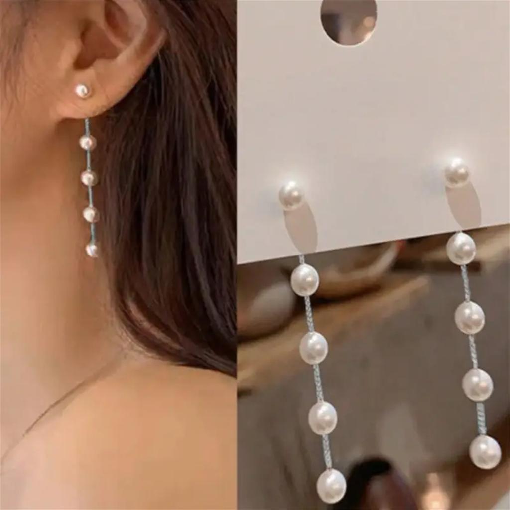 Элегантные серьги-подвески из искусственного жемчуга для женщин, серьги в минималистском стиле, идеально подходящие для повседневной носки и вечеринок, повседневных свиданий, ювелирных изделий