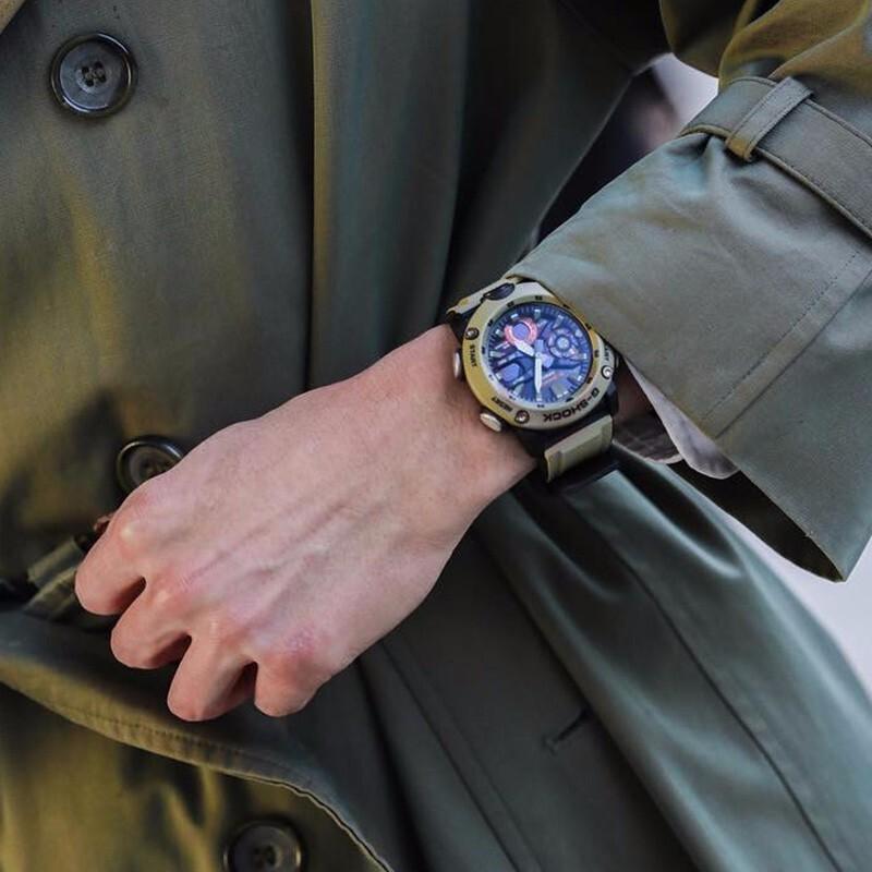G-SHOCK Водонепроницаемые кварцевые часы 200M, ремешок из смолы, мужские часы, черный GA-2000-5APR