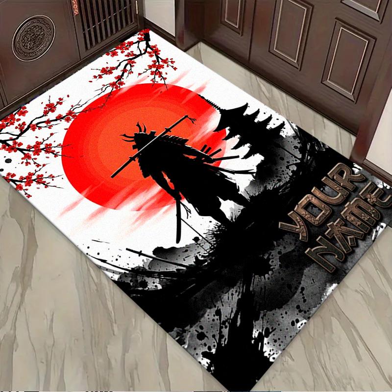 Name Custom Japanese Samurai Carpet Rug for Living Room Bedroom Home Sofa Decoration,Kids play Non-slip Floor Mat