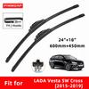 Car Wipers Double Rubber for LADA Vesta SW Cross 2015-2019 Front Brushes Cutter Automobiles Parts Accessories Windscreen Wipers Wear Parts