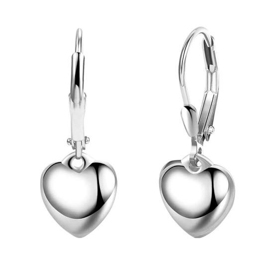 1 пара женских сережек с застежкой-молнией в форме сердца, полированная поверхность, однотонные висячие серьги для свиданий, выпускных вечеринок, серьги-подвески