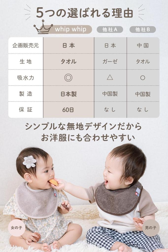 Полотенце Imabari whipwhip Однотонное Для Мальчиков и Девочек Бежевый x Слюнявчик, Цвет, Подарок, (2, Коричневый)