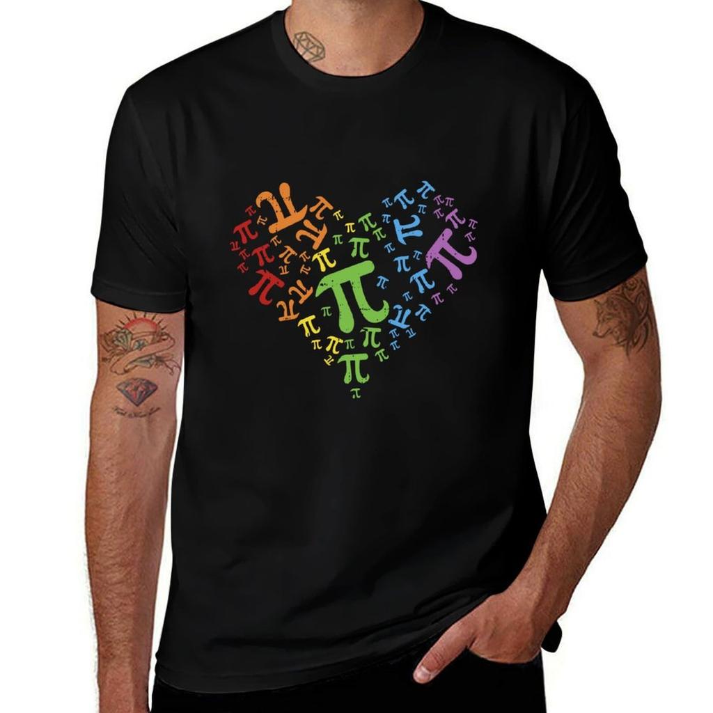 Pi Day Rainbow Heart Math Lgbt Gay Lesbian Pride Gift Tshirt Large Size Soft Cotton Tshirt