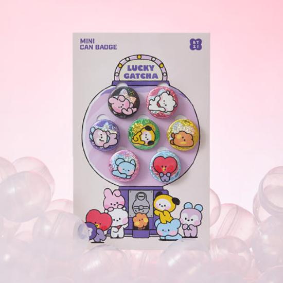 BT21 Minini Lucky Gatcha Can Badge 7ea Set