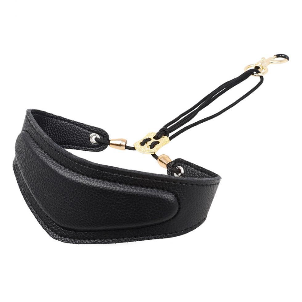 Регулируемый шейный ремешок для саксофона из искусственной кожи с латунным стальным крючком и хлопковым ремешком для саксофона