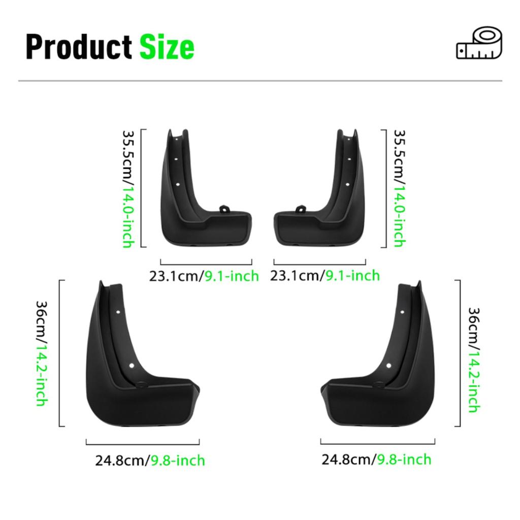 4PCS Splash Guards Mudguards Compatible with BMW 2 SERIES F45 F46 2014 2015 2016 2017 2018 2019 2020 2021 2022