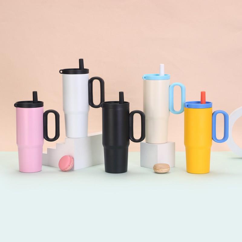 750ml Stainless Steel Insulated Tumbler With Handle Straw Tea Infuser Outdoor Travel Office Use