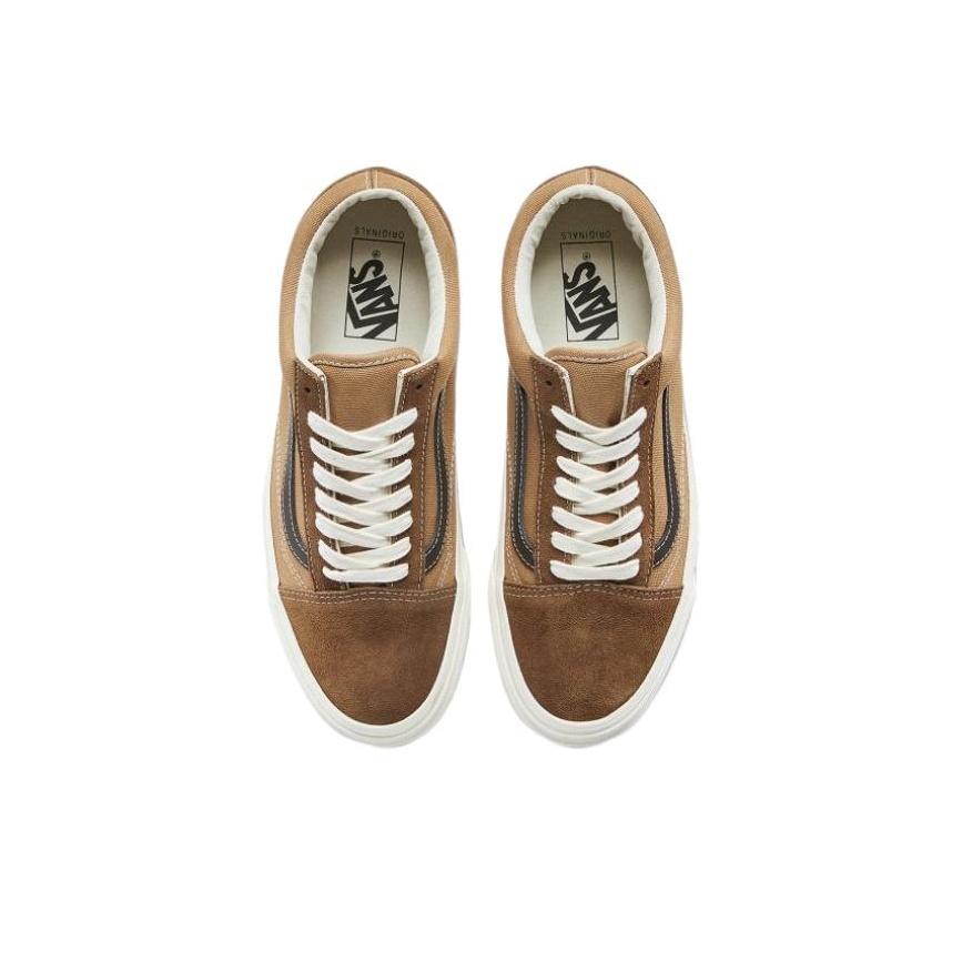 Vans Og Old Skool Lx Удобные Универсальные Низкие Легкие Дышащие Кеды для Скейтбординга Унисекс Коричневые VN0A38FWVZ1BROWN