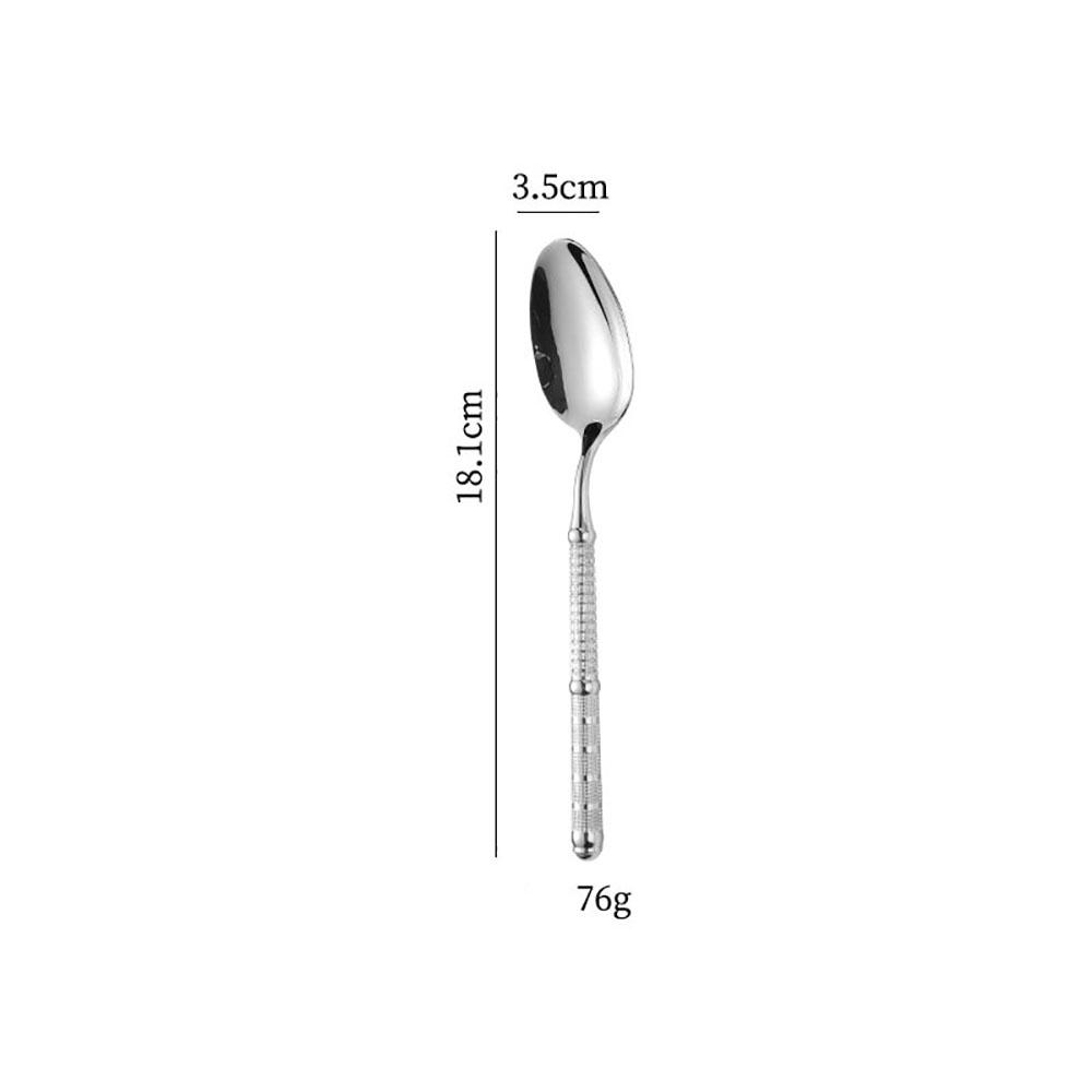 Light Luxury Stainless Steel Tableware Embossed Floral Pattern Knife Fork Spoon Set Durable Silverware for Home Restaurant