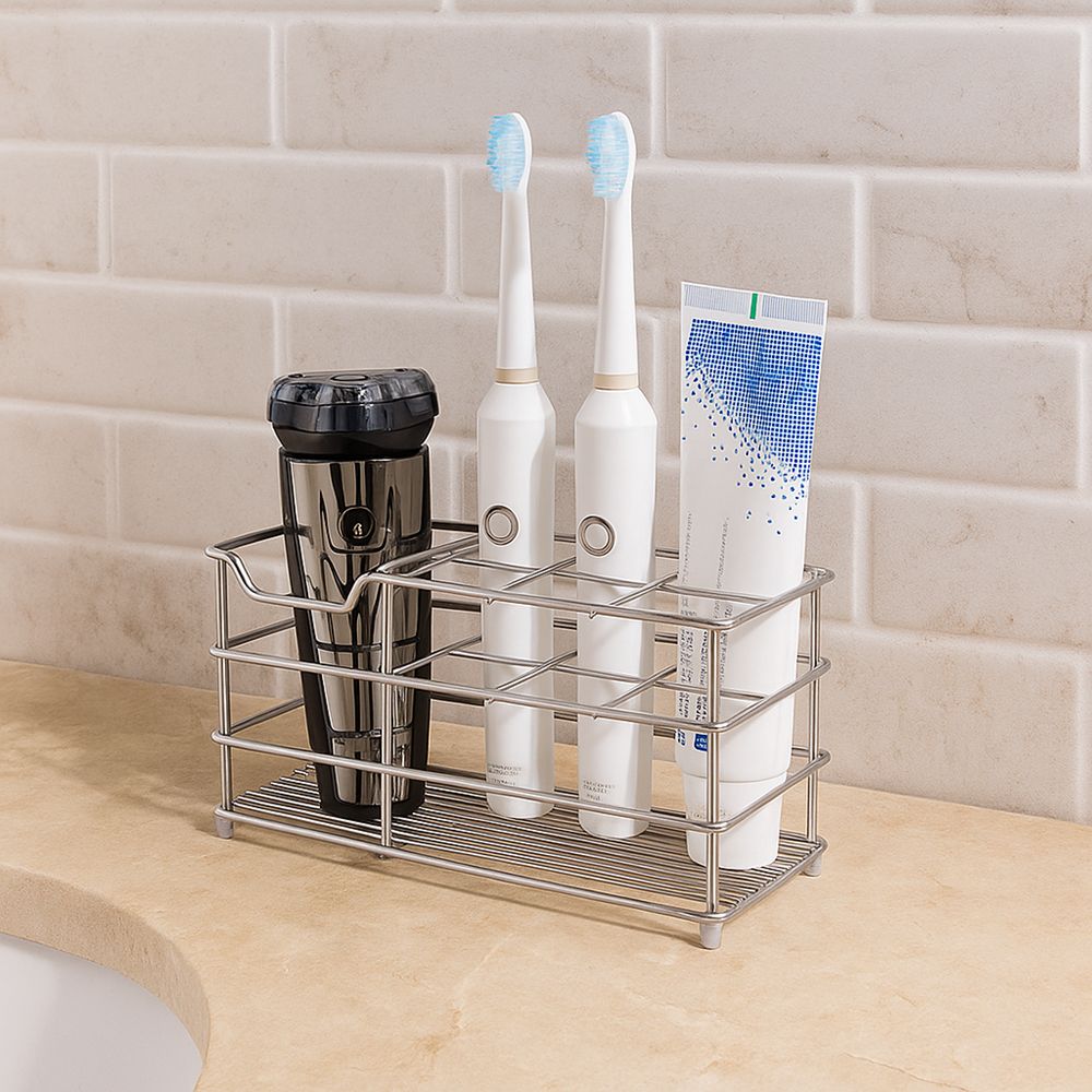 Stainless Steel Toothbrush Holder Easy to Clean Shower Table Bracket  Bathroom