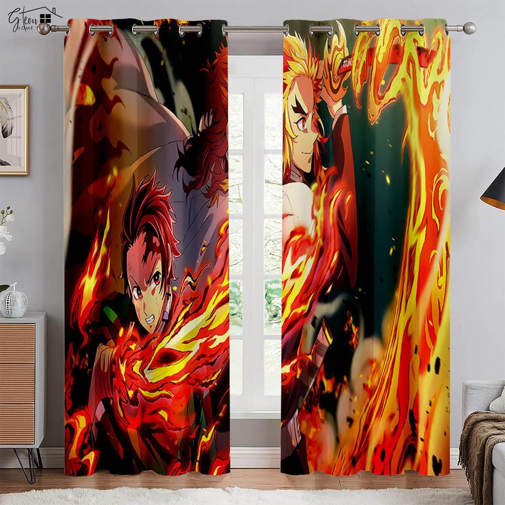 Шторы для девочек с принтом комиксов и аниме, студенческое общежитие, спальня, гостиная, украшение, шторы для дома, 2 шт.