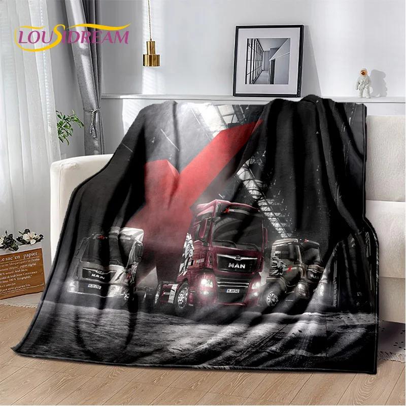 MAN Truck Lorry 3D Printing Soft Flannel Blankets,Throw Blanket Comfortable Blanket for Picnic Beds Sofa Home Bedroom Gifts kids