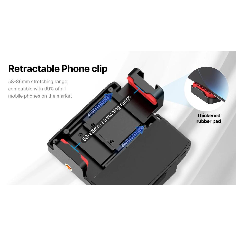 Рукоятка для камеры смартфона Ulanzi CG-02 / CG-01 со встроенной подсветкой / зеркалом для селфи, съемный магнитный Bluetooth-пульт дистанционного управления, для телефонов 58-86 мм
