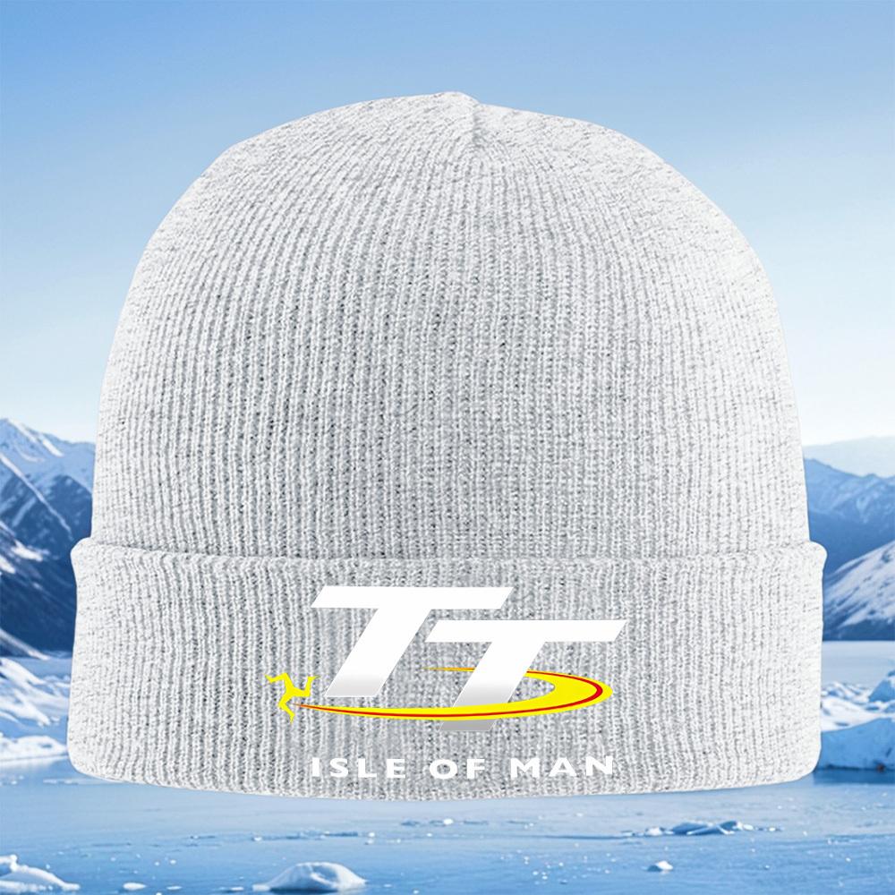TT Isle of Man Racing Логотип Мужская Женская Унисекс Вязаная Шапка Бини Зимняя Теплая Рождественская Для Улицы Велосипеда Пешего Туризма Ски