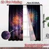 2pcs, 2D FLAT PRINTING Curtains (Without Rod) Firework Bloom Popular Contemporary Curtains 100% Polyester Curtains Gifts