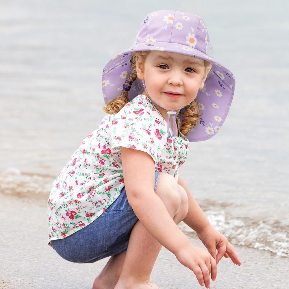Breathable Mesh Panels Children Fisherman Hat Rainbow Folding Girls Sun Hat Summer